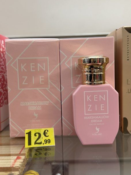 Flacon de parfum Kenzie rose avec emballage, prix affiché 12,99 €.